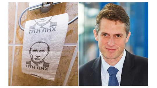 Afera! W gabinecie brytyjskiego ministra obrony papier toaletowy z podobizną Putina