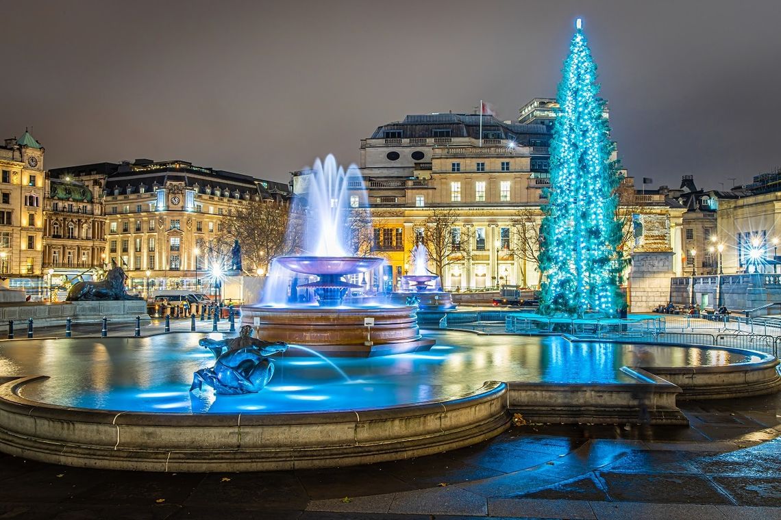 Ceremonia włączenia światełek na choince na Trafalgar Square