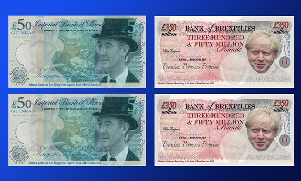 Fałszywe banknoty anty-brexitowe dodane do kolekcji British Museum