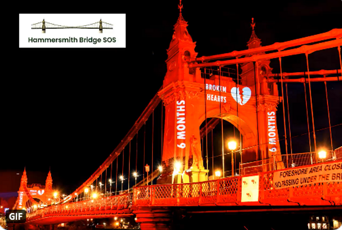 Most Hammermisth podświetlony na czerwono, tak Londyńczycy apelują o szybki remont obiektu