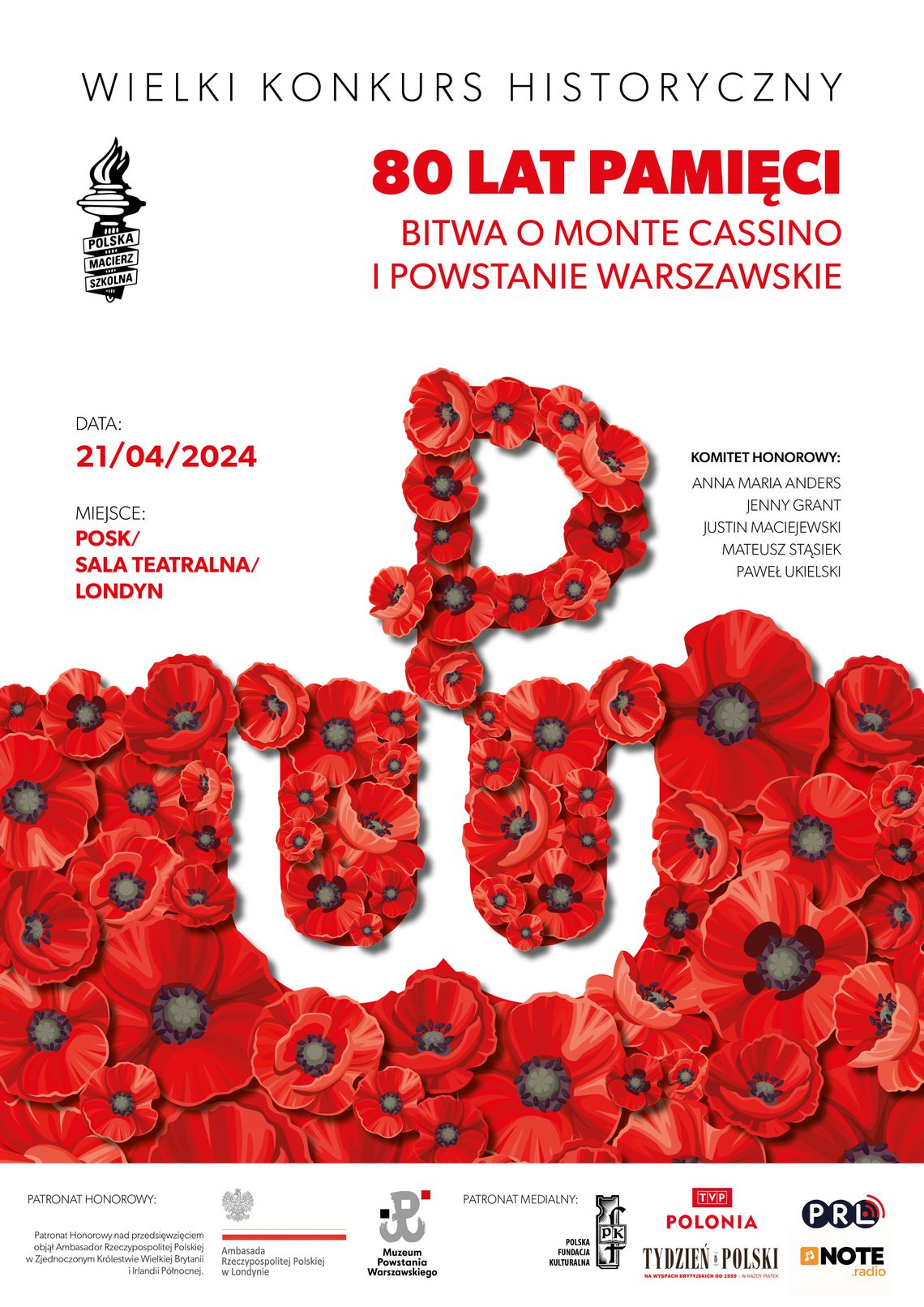 Wielki konkurs historyczny „80 lat pamięci. Bitwa o Monte Cassino i Powstanie Warszawskie”