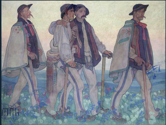 J an Rembowski Highlanders Marching painting cycle for Dłuski Sanatorium (1909 – 10) Oil on canvas 202 × 262 cm Image courtesy National Museum in Krak ó w © NMK Photographic Department